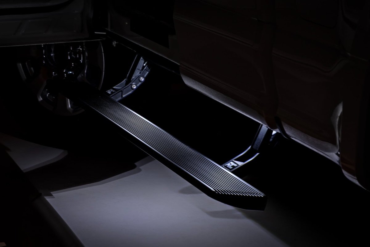 Ford F-150 Lightning Power Running Boards - Rough Country - HT-Series - 4WD - '22-'26